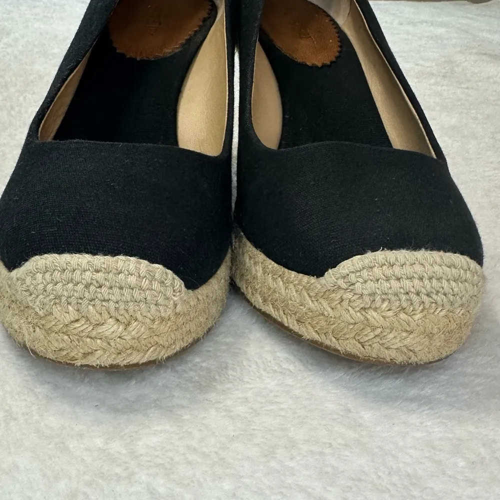 J. Crew Black Seville Espadrille Canvas Jude Wedges Size 9 - Image 6