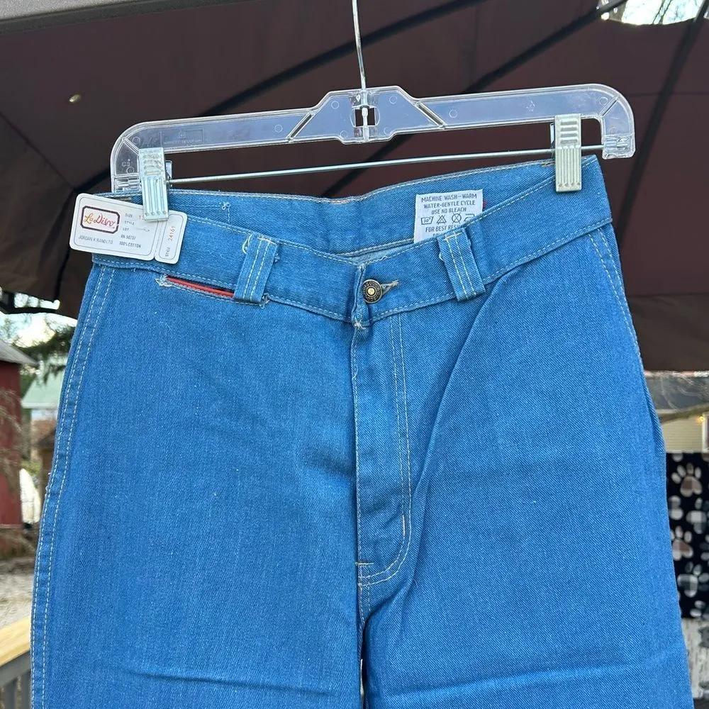 Vintage 1970s 70s La Disco flare bell bottom high waisted Jeans 28’ retro NEW - Image 5