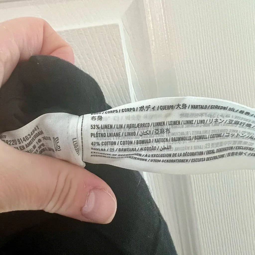 NEW! Abercrombie and Fitch Black Linen Pant Size Large - Image 6