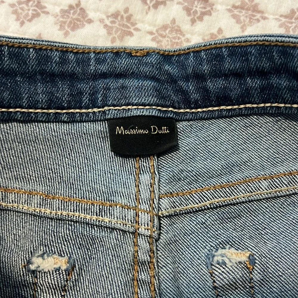 NWT Massimo Dutti High Rise Ankle Cropped Split Hem Medium Wash Jeans Size 2 - Image 10