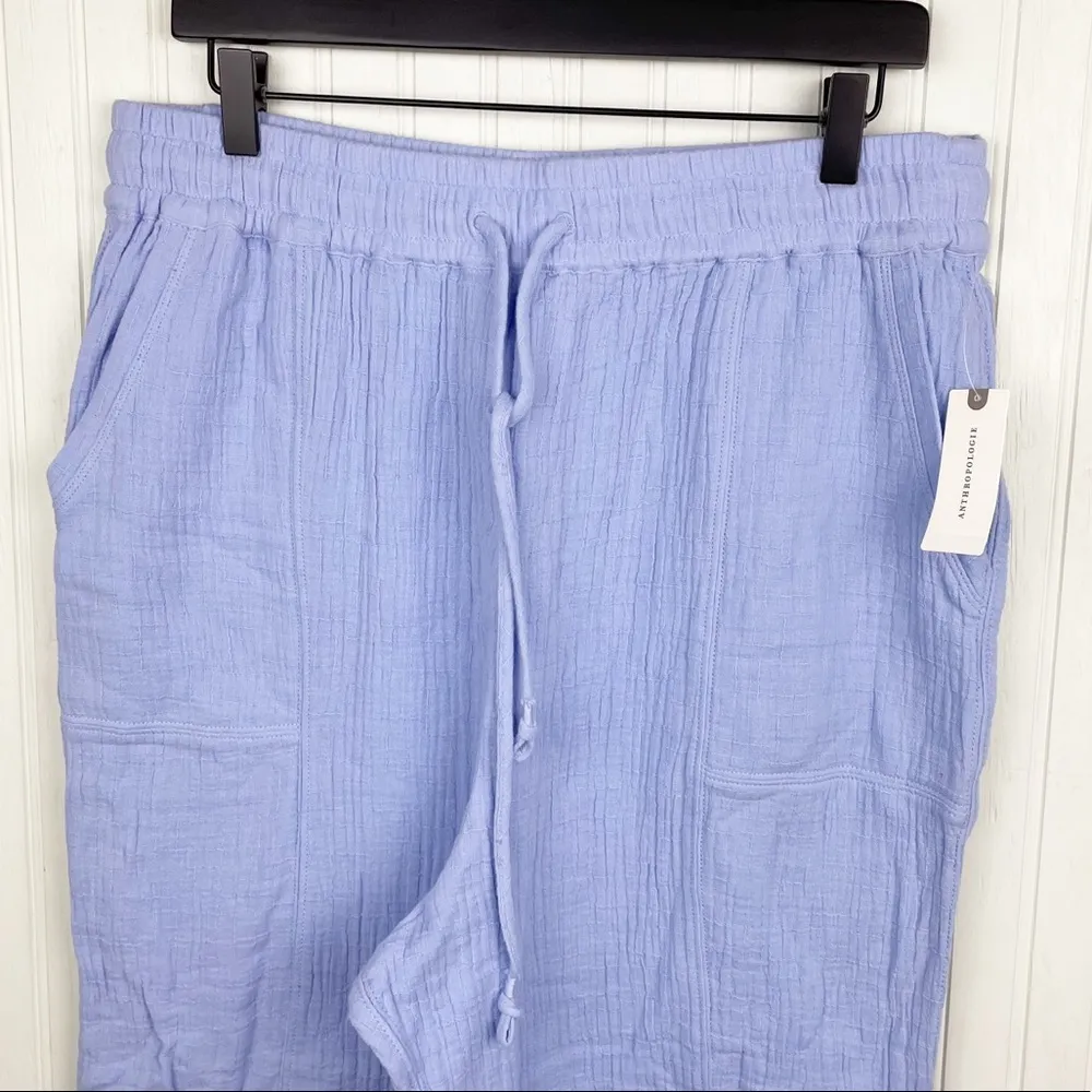 NEW Saturday Sunday by Anthropologie Vera Gauzy Lounge Pants Periwinkle Medium - Image 4