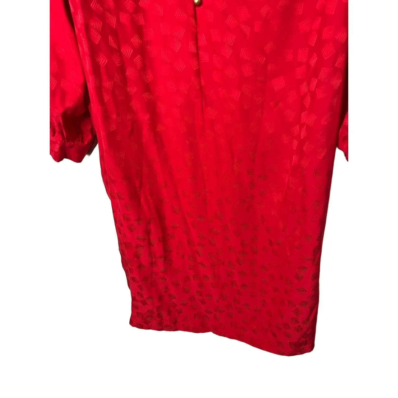 Liz Claiborne Dress Womens Size Petite 14 Red Midi‎ Vintage Silk - Image 3