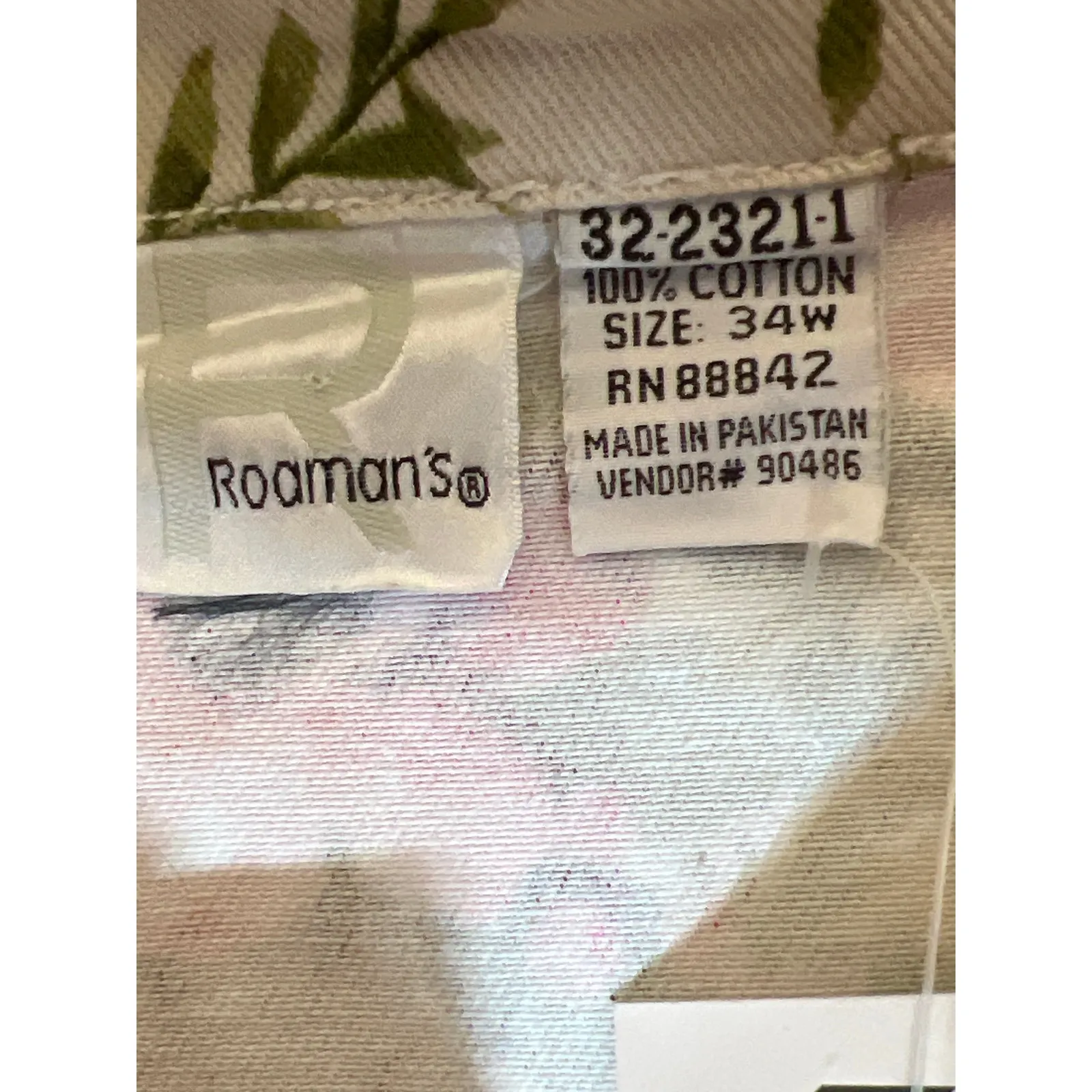 Roamans size 34 jacket, floral pink pockets, button up *** missing rivet button Green - Image 7