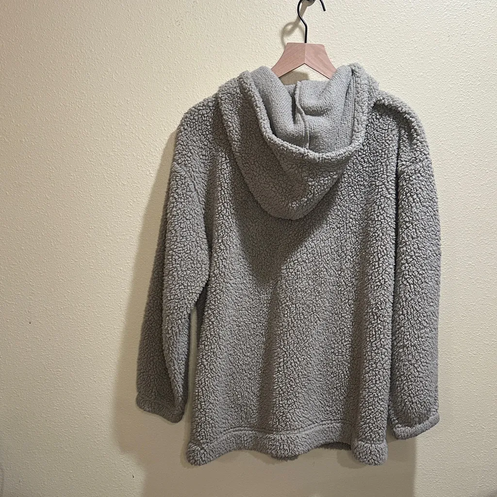Koolaburra by UGG Brushed Sherpa Hoodie Size Large Gray - Image 4