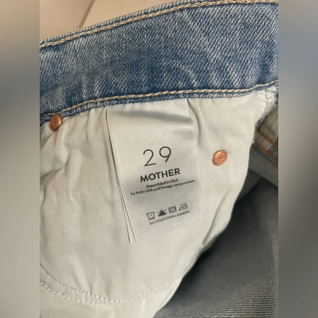 Mother Superior Denim NWT The Kickit Go Long Straight Leg Light Blue Size 29 - Image 9