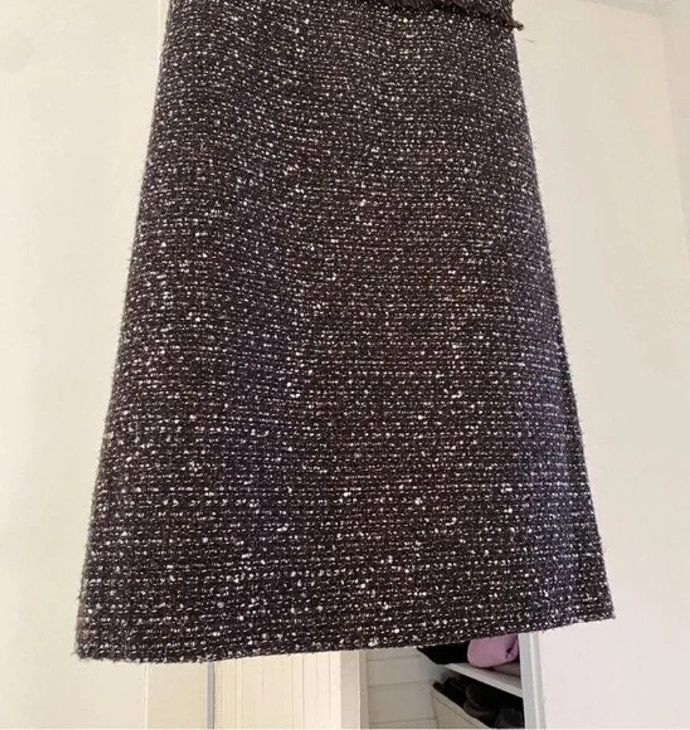 Tweed Cap Sleeve Shift Dress in Black Combo NWT Size 4 Retail $395 - Image 8