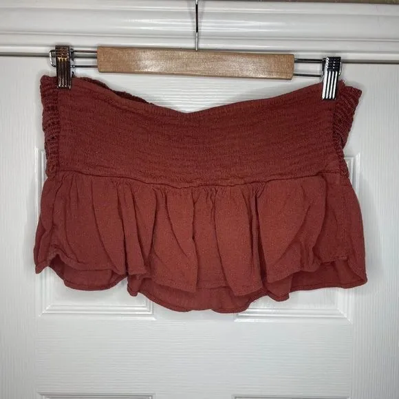 American Eagle Crochet Front Tie Lightweight Viscose‎ Crop Top Women's Sz Medium - Image 5