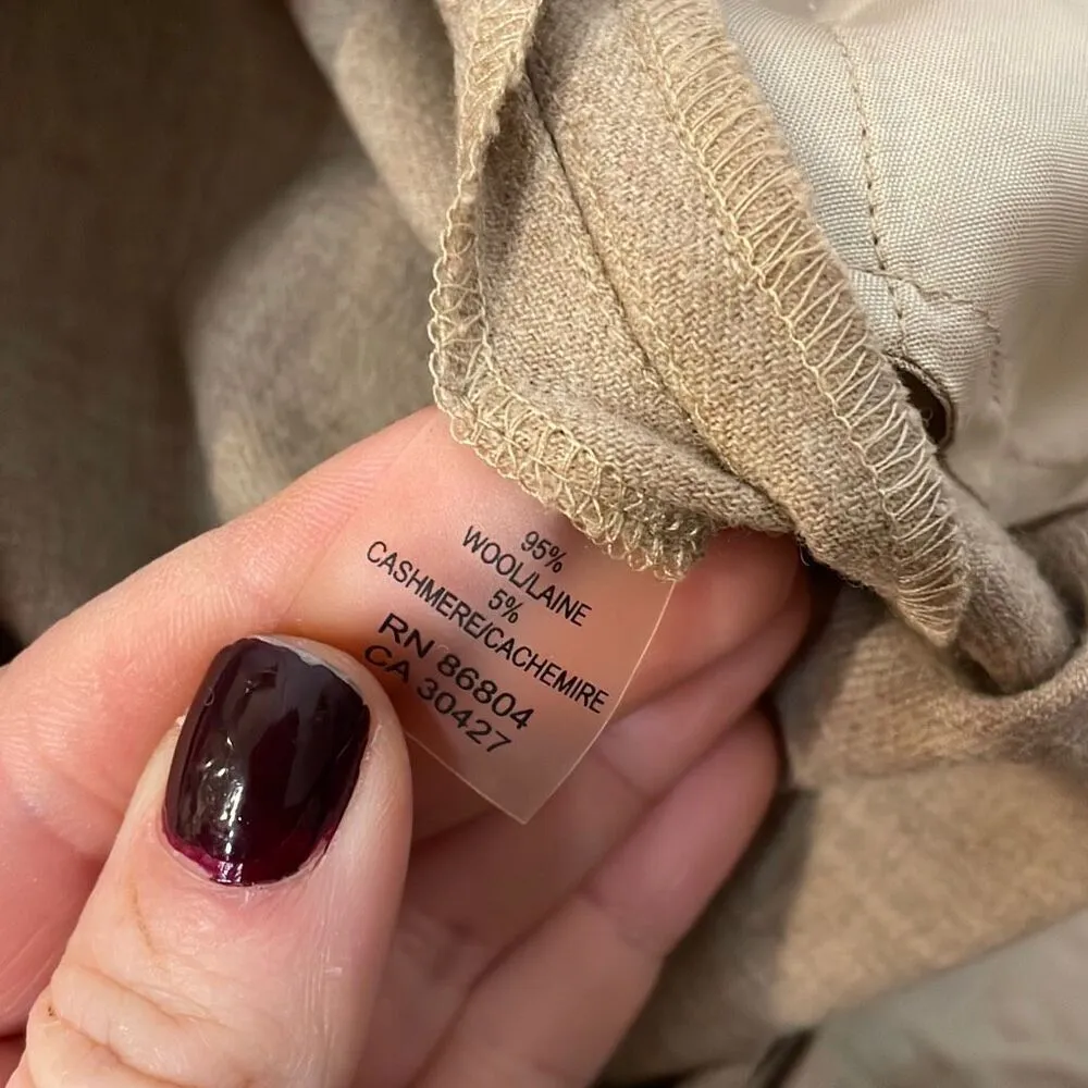 Magaschoni Collection Tan Wool blend trouser pant size 6 - Image 4