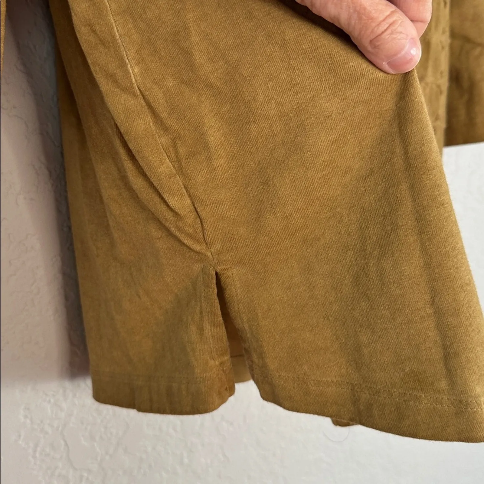 Ali Miles Button Sleeve Tunic Top Olive Green Cotton Casual Teacher Cottage - Image 3