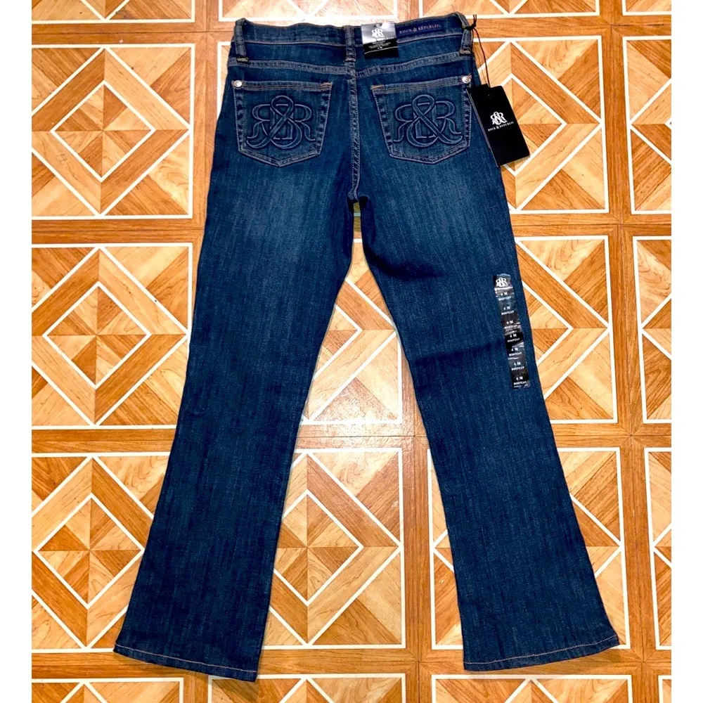 NWT Rock & Republic Kasandra Bootcut Low Rise Womens Denim Blue Jeans Sz 4 M - Image 2