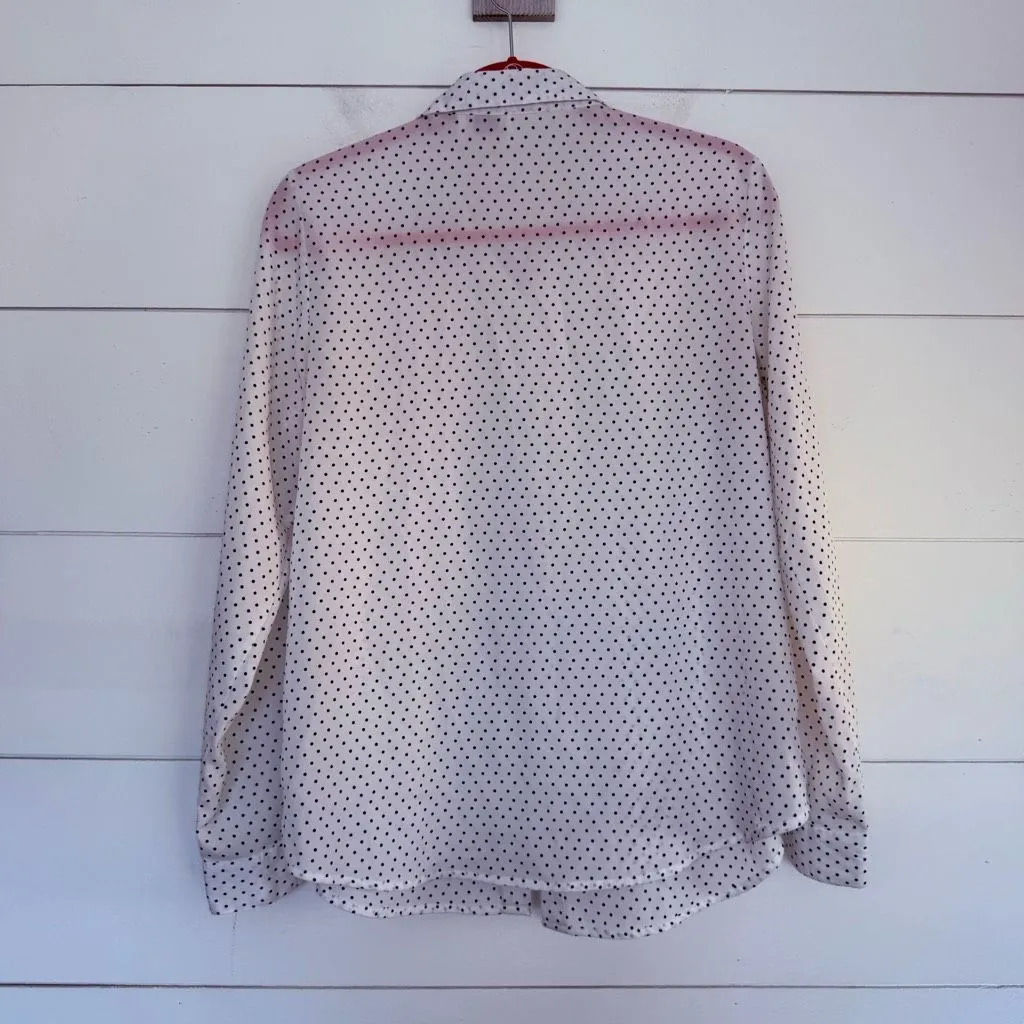 Ann Taylor Loft Women’s Medium Polka Dot Blouse - Image 4