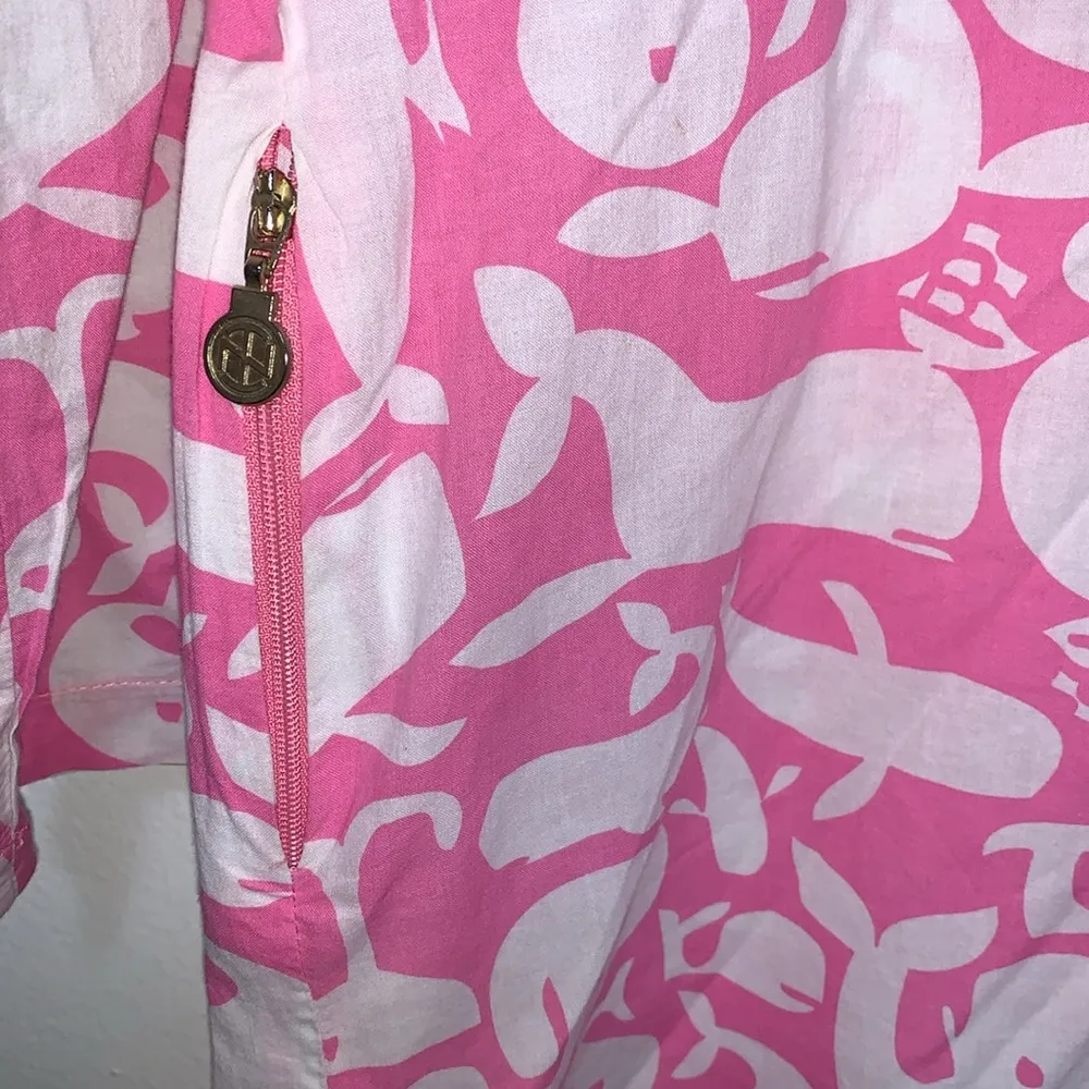 TRACY NEGOSHIAN Kaitlin Tunic/swim Cover Up Top Pink White Whales Woman MEDIUM - Image 2