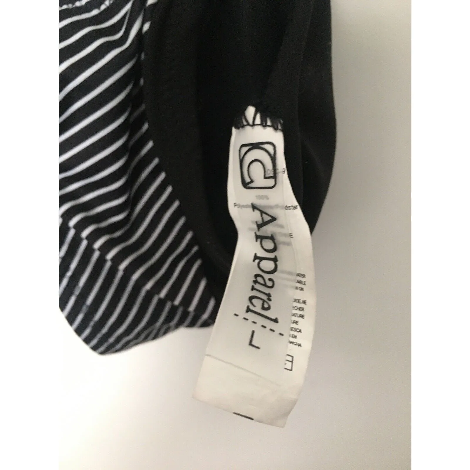 C Apparel Women's Black White Swim Top Tie Neck Size Large Swim Wear - Image 5