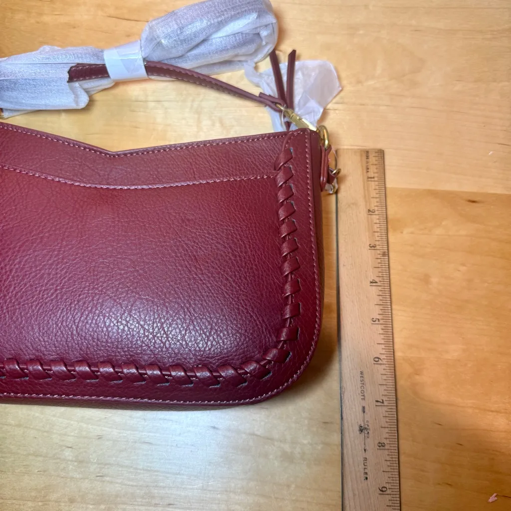Style & Co. Whipstitched Small Burgundy Crossbody Bag Purse - Image 4