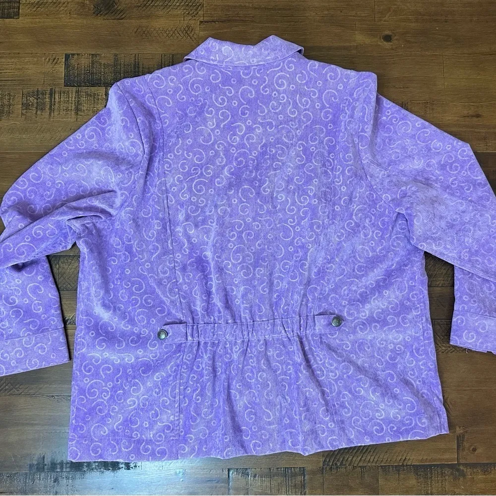 C.J. Banks Corduroy‎ Jacket Size 2X Lavender With swirl Pattern. Purple - Image 10
