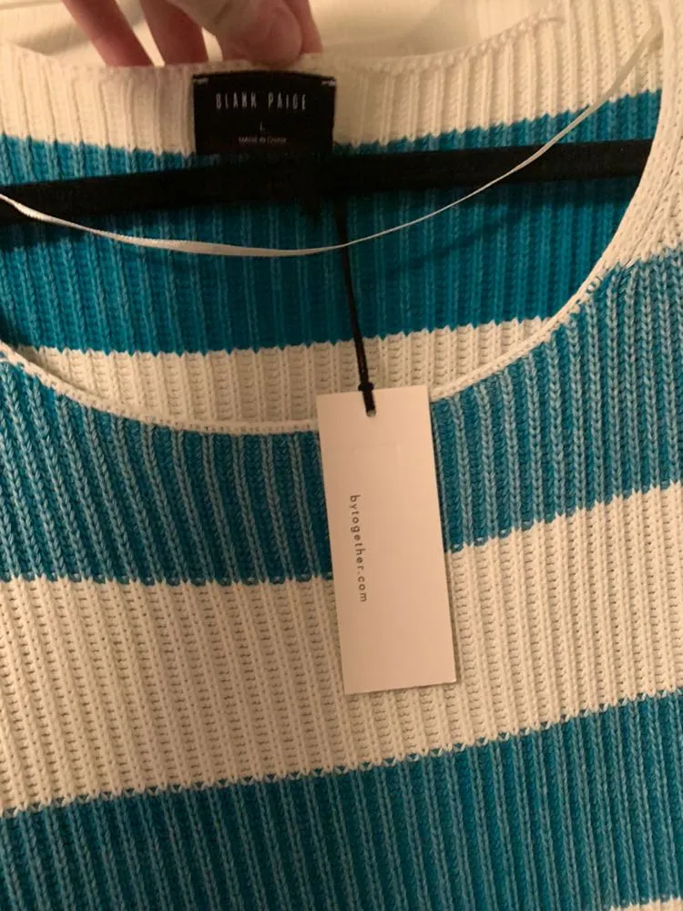 BLANK NYC Turquoise Striped Sweater  - Image 5