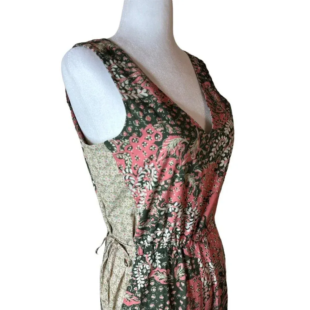 Warm Nico Floral Jumpsuit in Big Green Pink Floral 1 Womens Outfit Set - Image 7