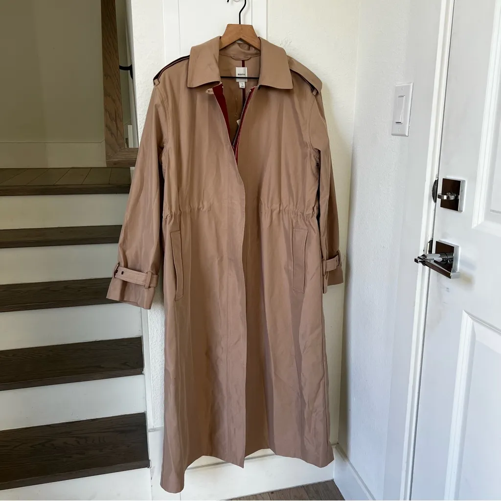 NWT Maeve Anthropologie Cinched-Waist Trench Coat in Khaki - Image 5