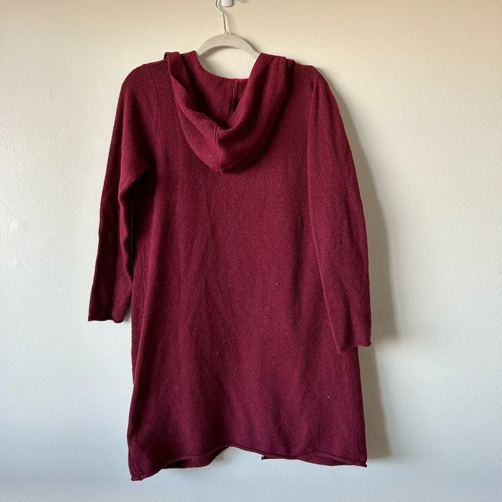 OVLA Small Red Maroon Sweater Cardigan Robe Dual Pockets Hoodie Winter Christmas - Image 4