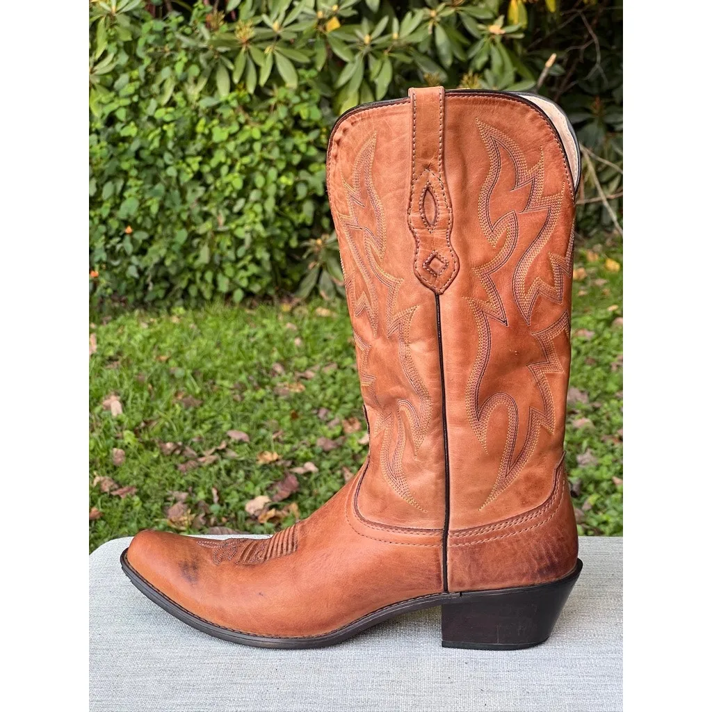 Women's Nocona Deertanned Cow Leather Lantana Cowboy Boots NL1600 size 11B Tan - Image 6