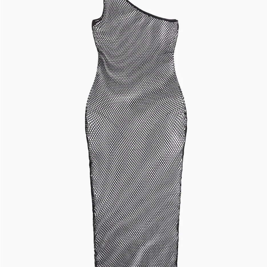 Savage X Fenty Renaissance Rose Fishnet One Shoulder Maxi Slip Dress Sz 3X Black - Image 2