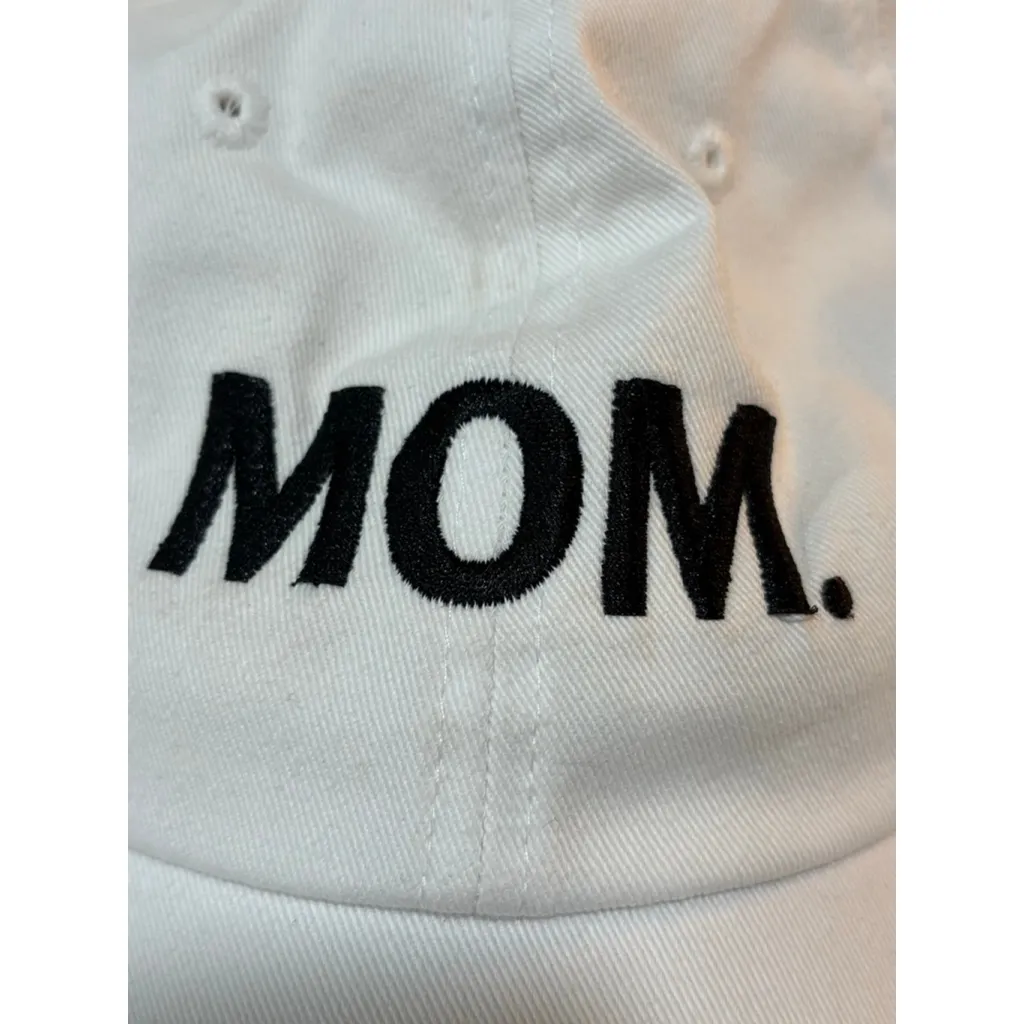 Mom Embroidered Cotton Adjustable Baseball Cap One Size NWT White - Image 7
