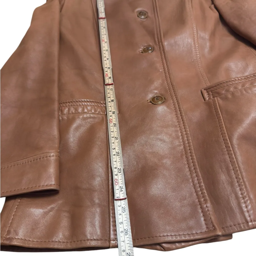 Skin Gear Vintage Buttery Soft Brown Leather Belted Moto Jacket Women’s M in EUC Tan Size M - Image 14