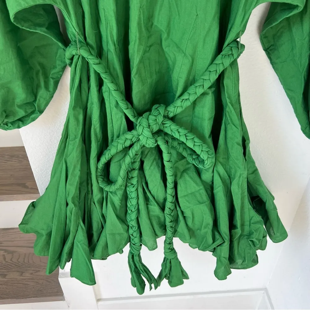 RHODE Ella Mini Dress In Green - Image 7