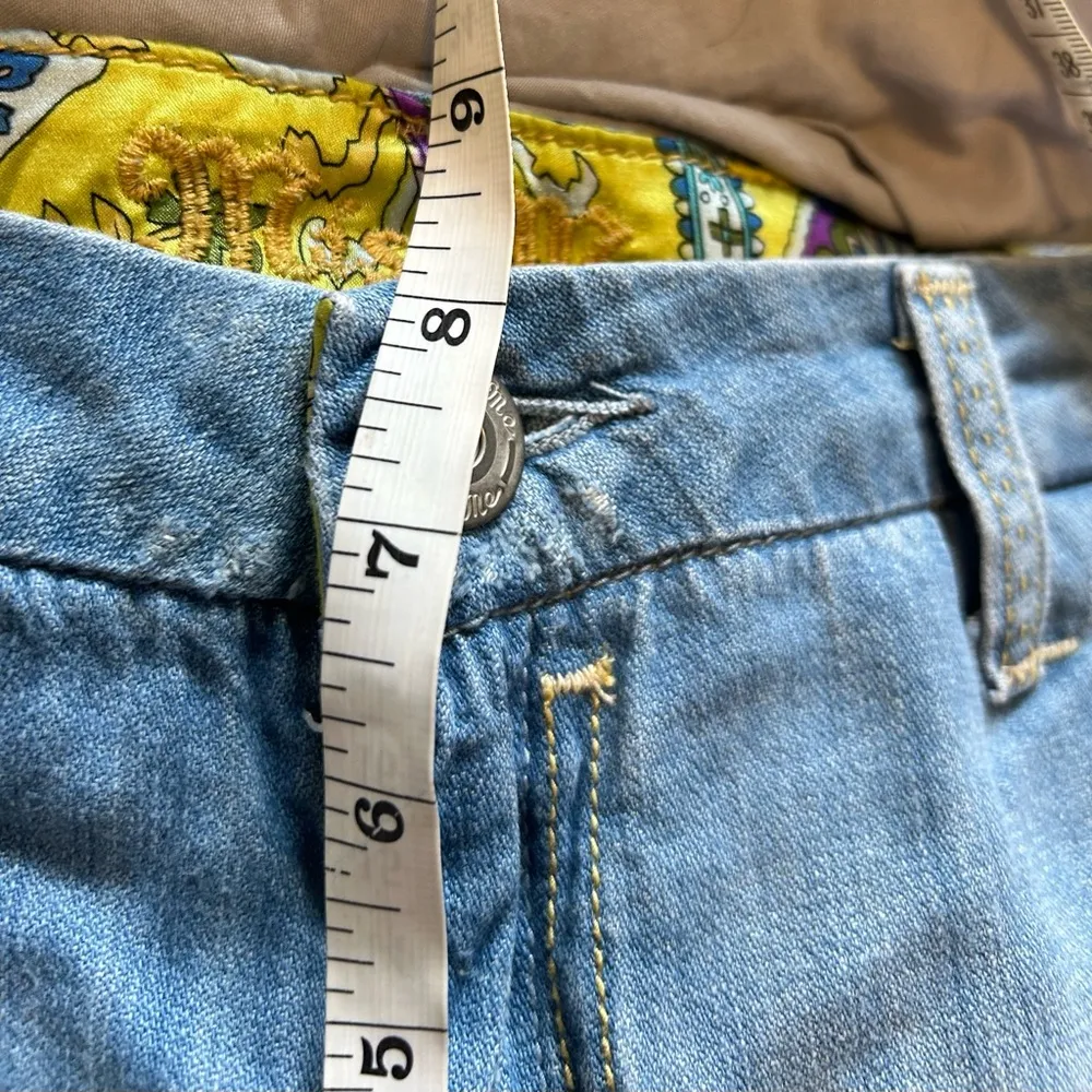 Miss Me Wide Leg Flare Low Rise Denim Jeans Eden Light Distress size 28 - Image 5