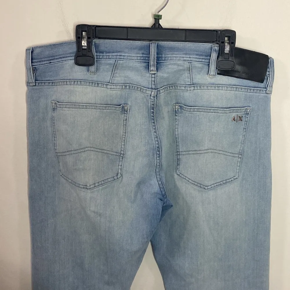 A/X Armani Exchange mid rise straight leg jeans light wash size 38 Blue - Image 4