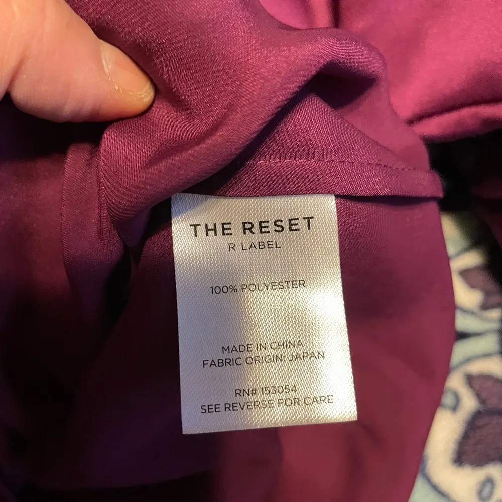 The Reset R Label Purple Satin Blouse Size XL Silky Soft Quiet Luxury Minimalist - Image 6