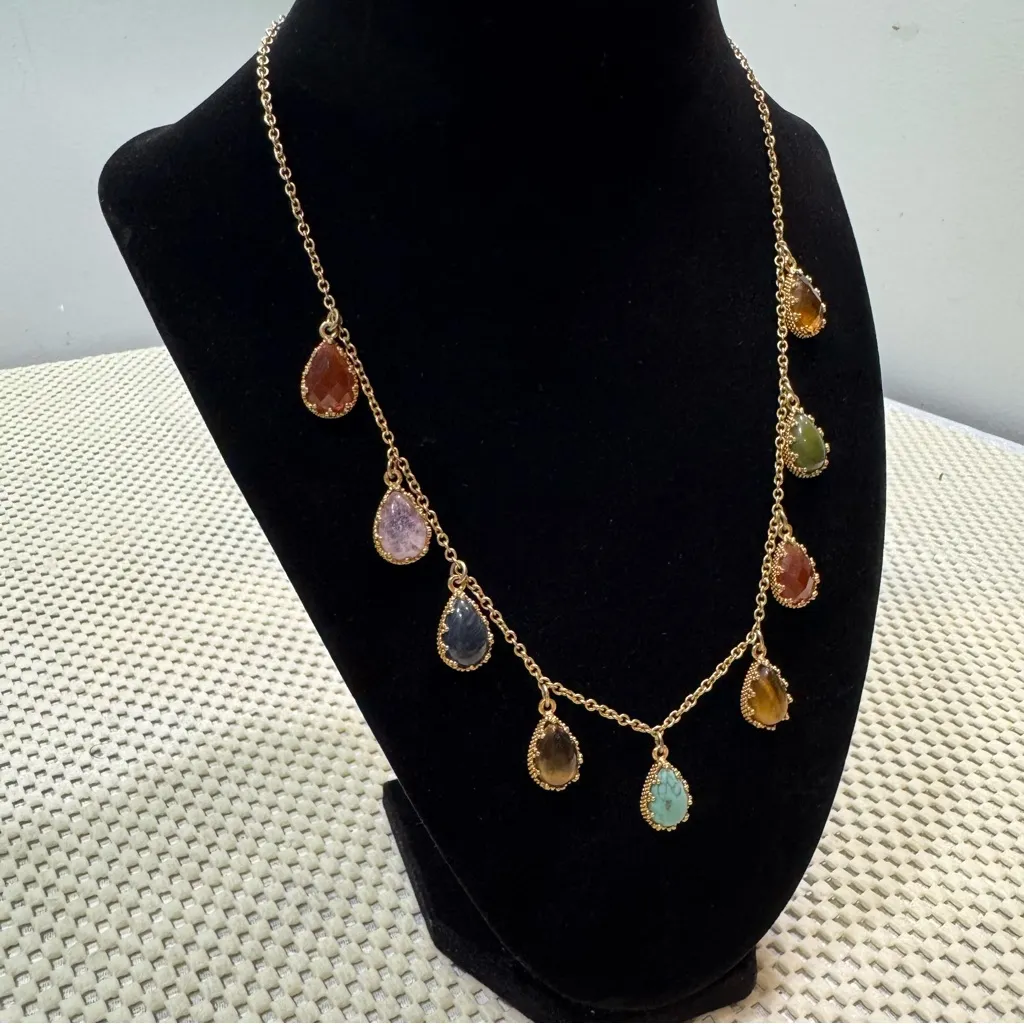 Vintage Lauren Ralph Lauren Teardrop Gem Necklace & Bracelet Set - Image 12
