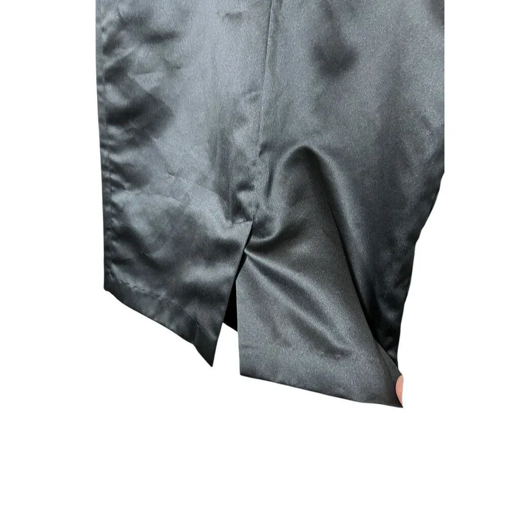 Vintage Xscape 90s Black Pink Satin Formal Mini Dress size 6 - Image 7