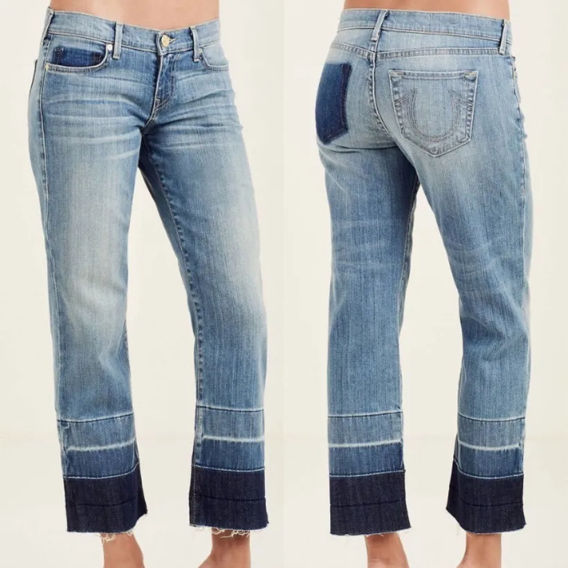 True Religion Low Rise Raw Hem Ankle Jeans - Image 3