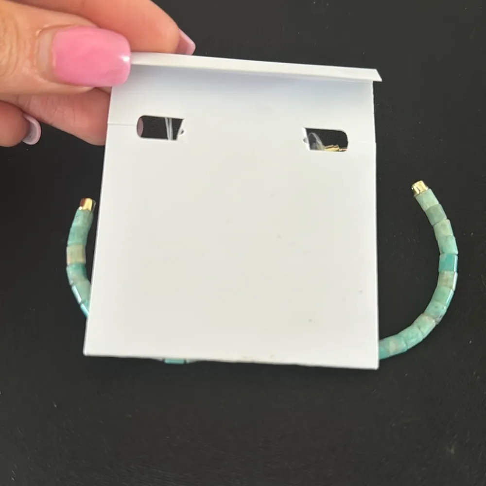 Kendra Scott Insley Gold Hoop Earrings In Teal Amazonite, BRAND NEW, $98 - Image 5