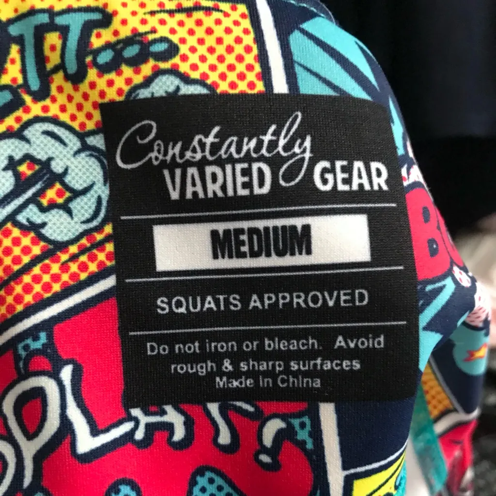 Women’s artsy cropped comic book medium Leggings Multiple - Image 2