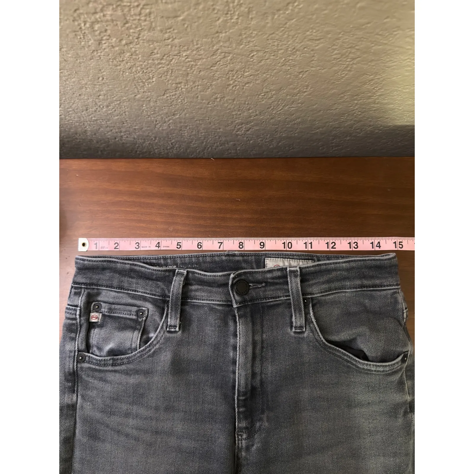 AG Jeans Farrah Boot Crop Gray Wash Denim‎ Jeans Frayed Hem Women's Size 29 - Image 4