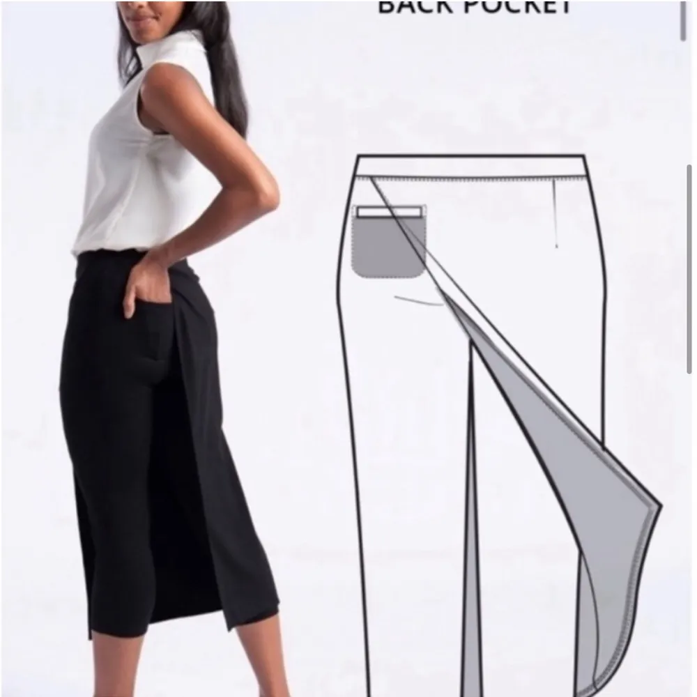 Betabrand The Sassiest Pants Crop Skirt Overlay S1 - Image 6