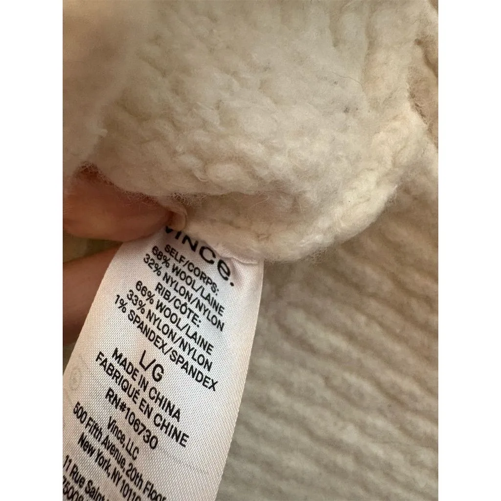 Vince Women's Ivory WOOL Turtleneck Pullover Sweater Size‎ L - Image 4