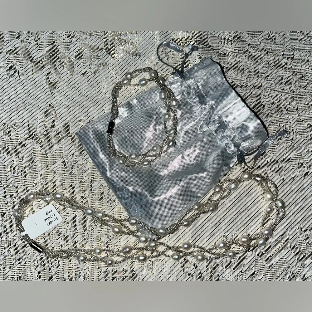 NWT! Fresh Water Pearl / Seed Bead Necklace & Bracelet Set 6 - Image 8