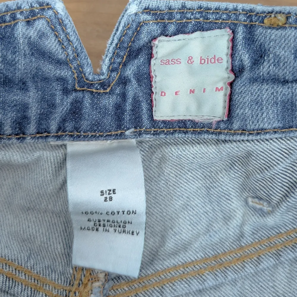 Sass & Bide 100% Cotton Low Rise Moto Strap Distressed Jeans Size 28 Blue - Image 2