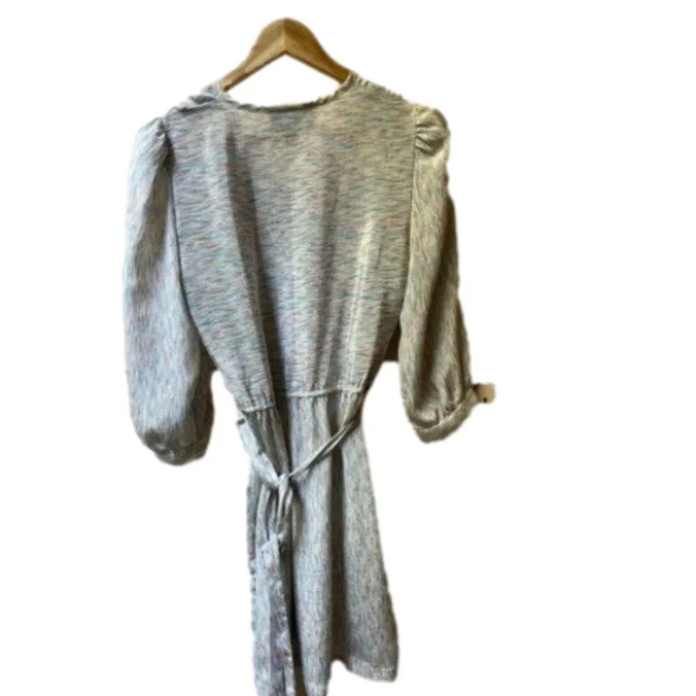 Vintage 80s Jonathan Martin metallic confetti pattern Belted 3/4Sleeve Dress Sz6 - Image 2