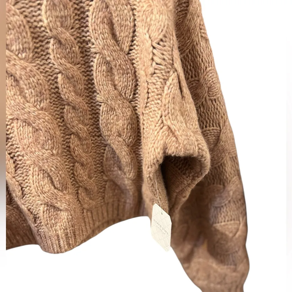 Altar'd State Cropped Cable Knit Sweater - Taupe NWT - Image 7