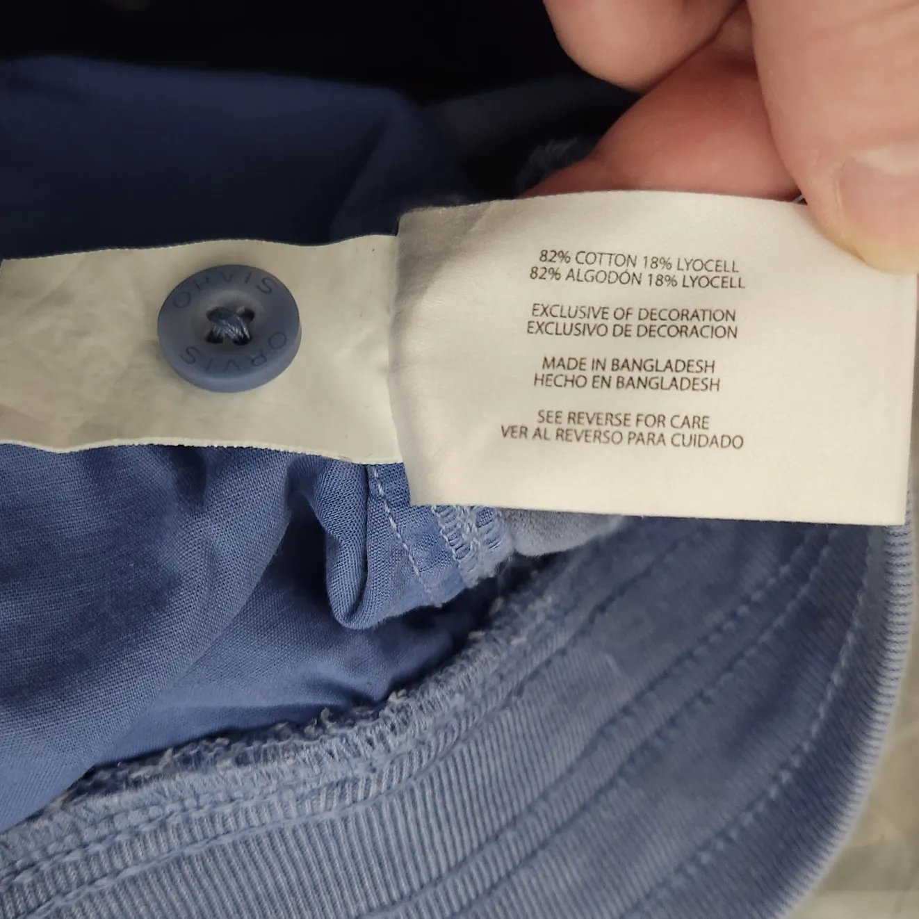 Orvis  Light Blue Pull On Drawstring Relaxed Classic Lounge Shorts Size Small - Image 8