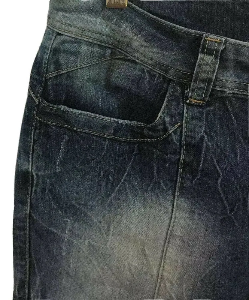 Juniors R BRAND Skinny Jeans Crinkle Wash Front Seam Bleaching Fading Size 7 - Image 3