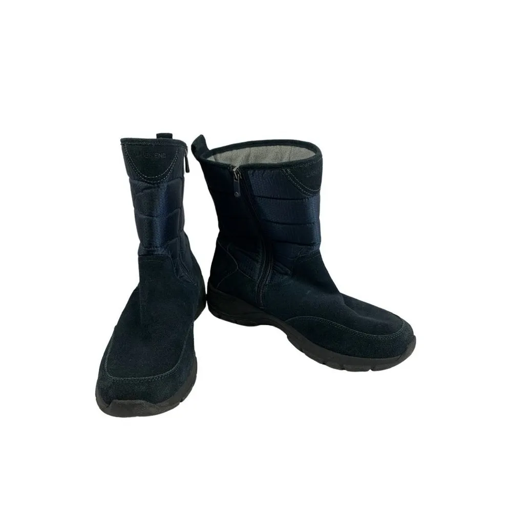 Lands Ends Women's Navy Blue Winter Boots - Image 2