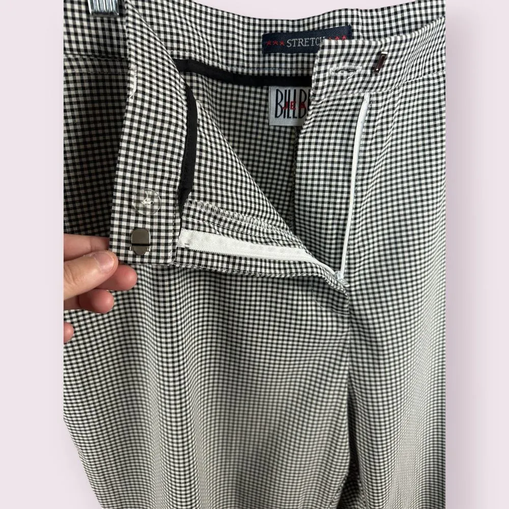 Bill Blass Jeans Black White Gingham Ankle Pants Rolled Hem Size 14 Stretch NWT - Image 8