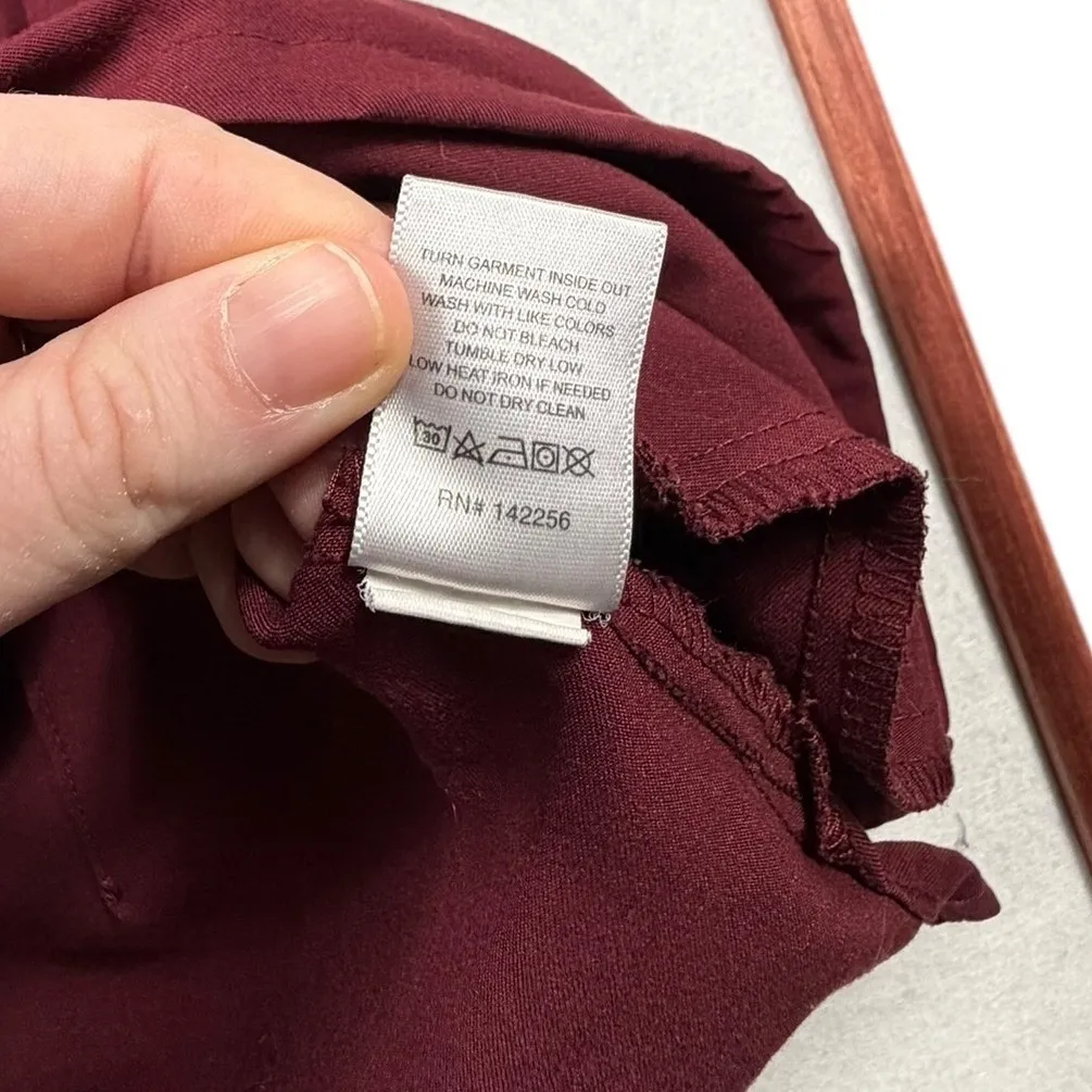 FIGS Casma Three Pocket Scrub Top XXS Burgundy Technical - Image 8