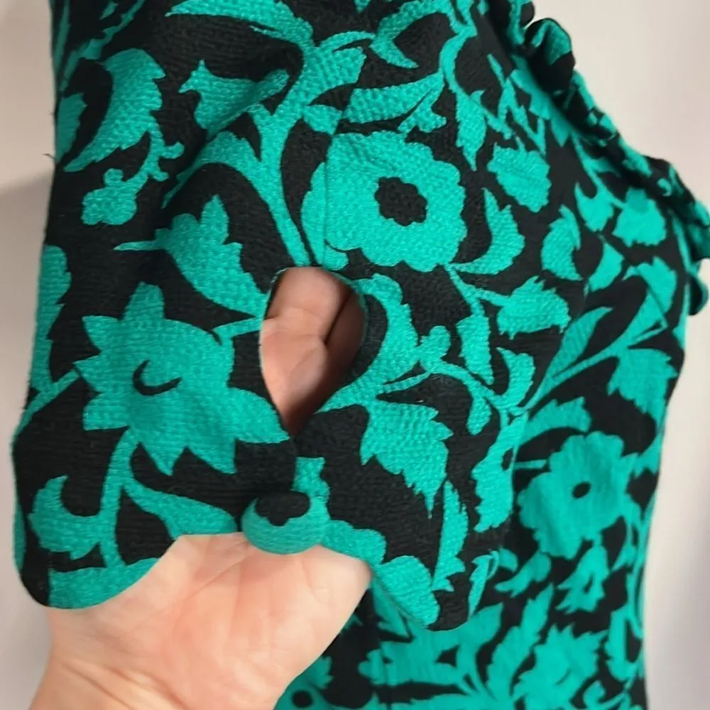 Anthropologie Maeve Floral Green and Black Women's Top - 4 - Image 7