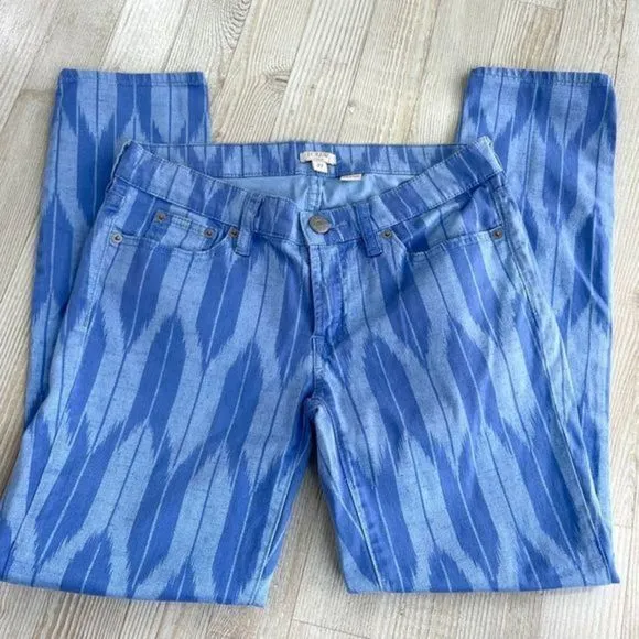 J.Crew Ikat Print Toothpick Stretch Skinny Jeans | Blue Size‎ 27 - Image 3